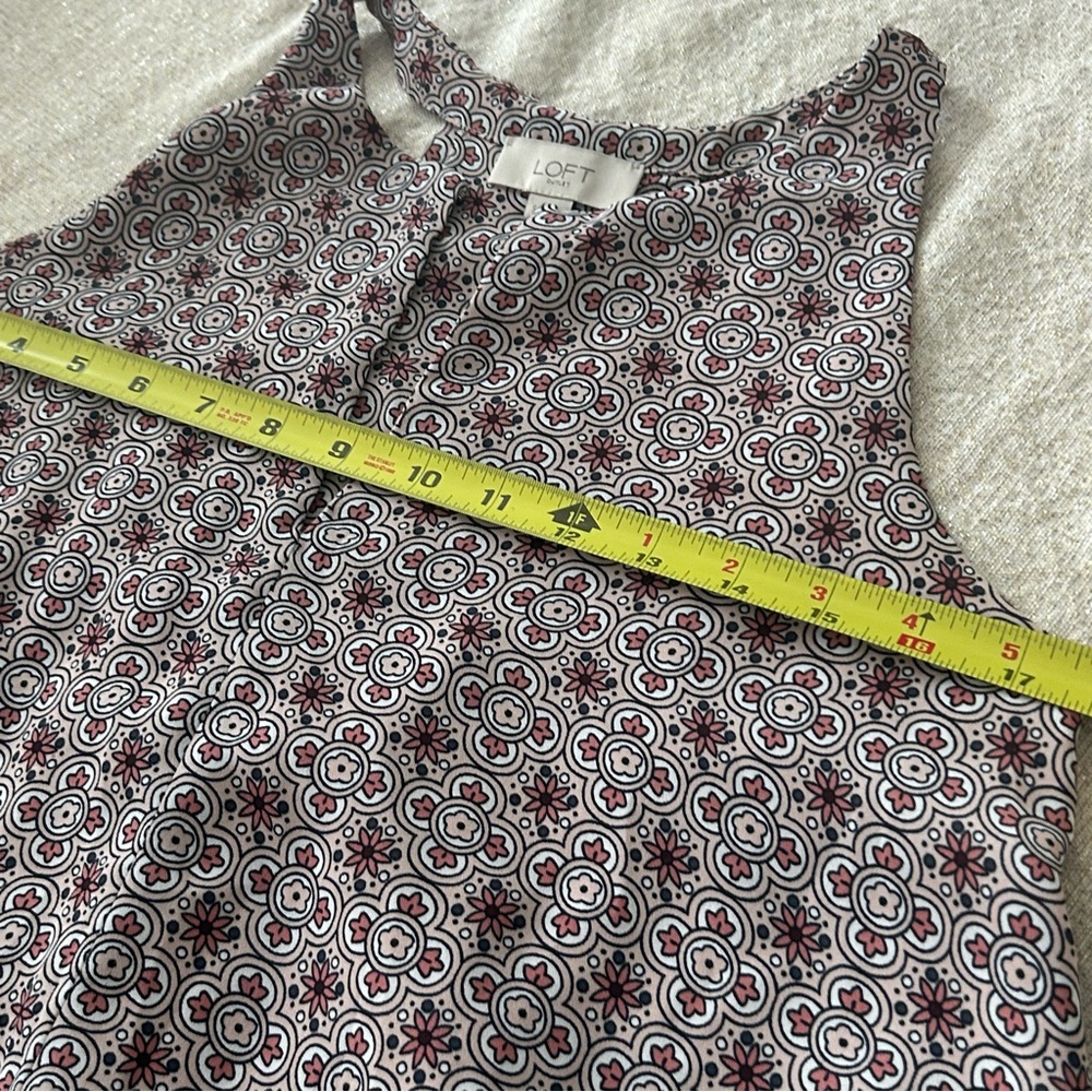 LOFT Blouse Halter Style Draping Racer Back Floral Print Top Loose Fit size S - Picture 11 of 13